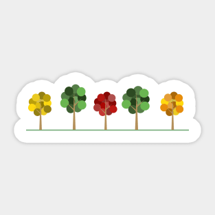 Colorful autumn trees. Sticker